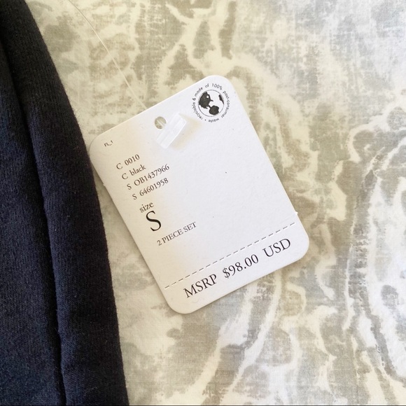 FREE PEOPLE Movement Sunny Set Black Coordinating 2 Piece Set Small NEW NWT - Picture 15 of 15